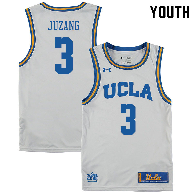 Youth #3 Johnny Juzang UCLA Burins College Basketball Jerseys Sale-White - Click Image to Close